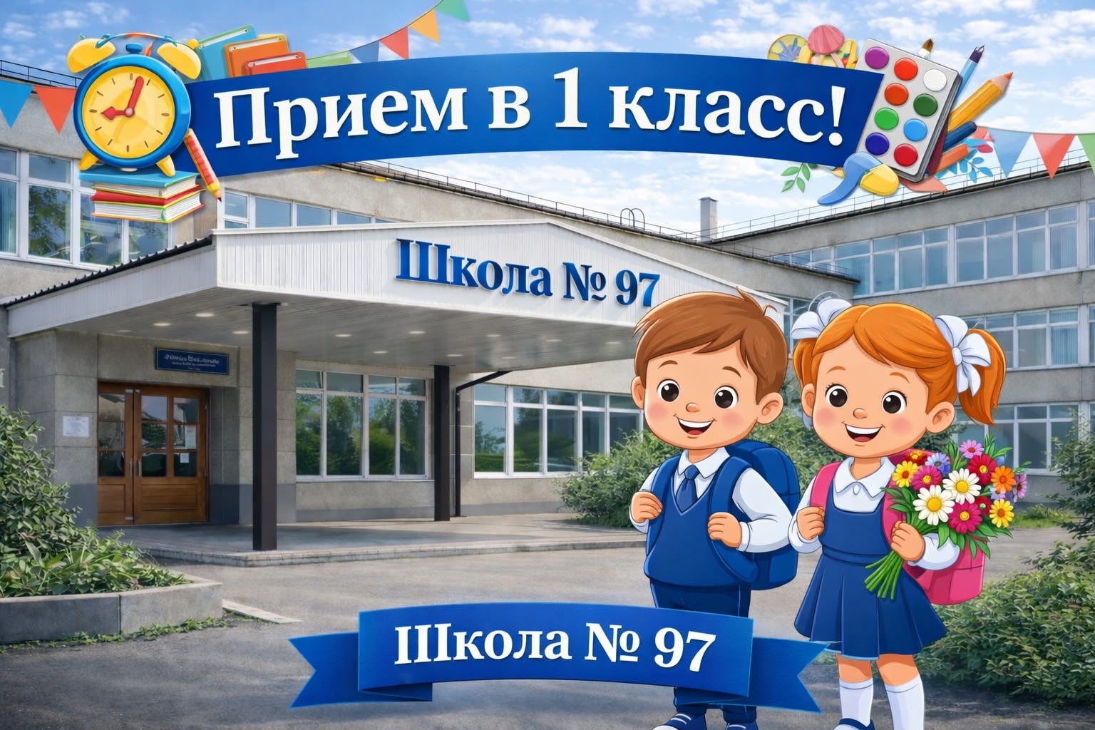 Приём заявлений для зачисления детей в 1 класс на 2026-2027 учебный год.